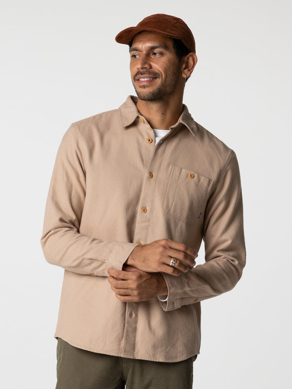finisterre Men's Gylly Shirt Taupe Dobby