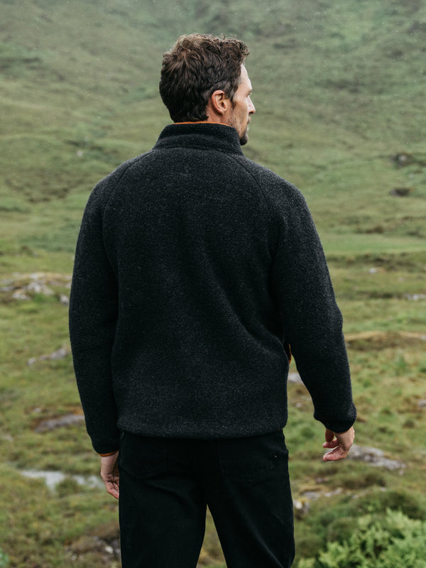 Finisterre Men's Hegen Full Zip Fleece Raven Black