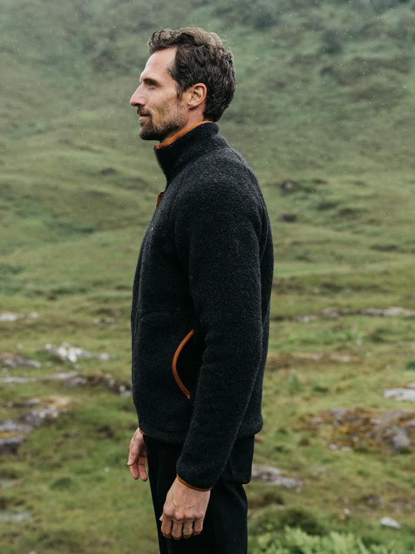 Finisterre Men's Hegen Full Zip Fleece Raven Black