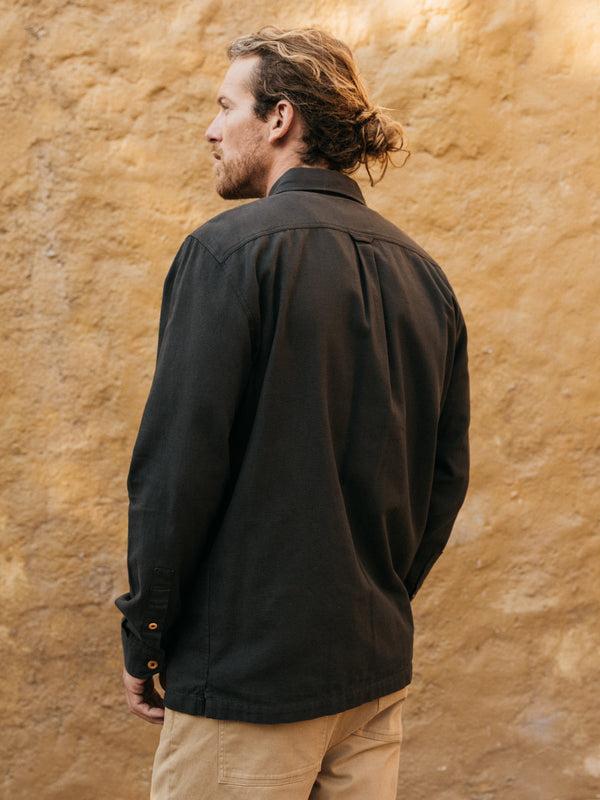 Finisterre Men's Hendra Cotton Shirt Raven