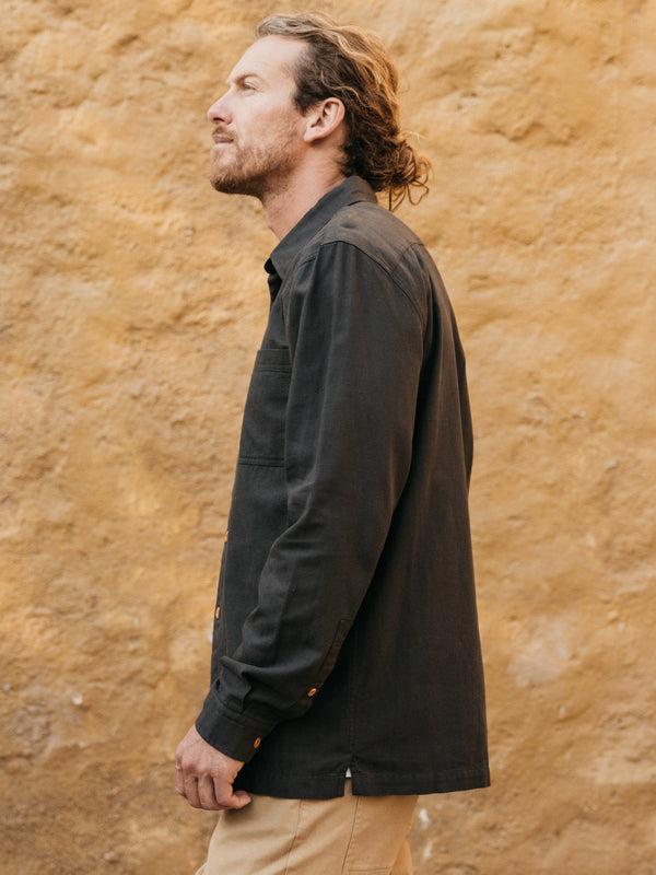 Finisterre Men's Hendra Cotton Shirt Raven