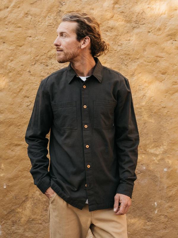 finisterre Men's Hendra Cotton Shirt Raven