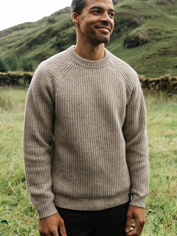 finisterre Men's Mora Knit Jumper Oatmeal