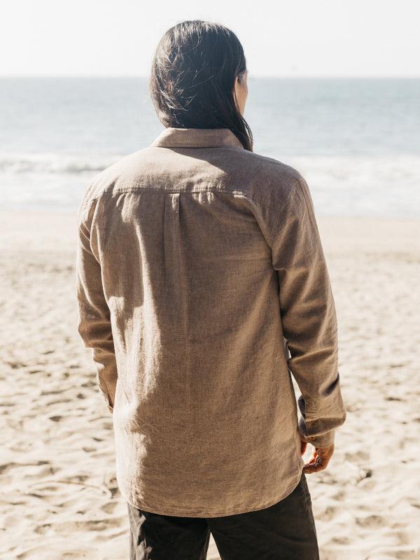 Finisterre Men's Opie Chambray Shirt Taupe