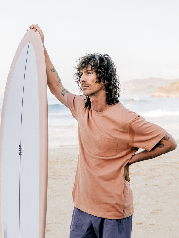 finisterre Men's Orca Recycled Pocket T-Shirt Clay