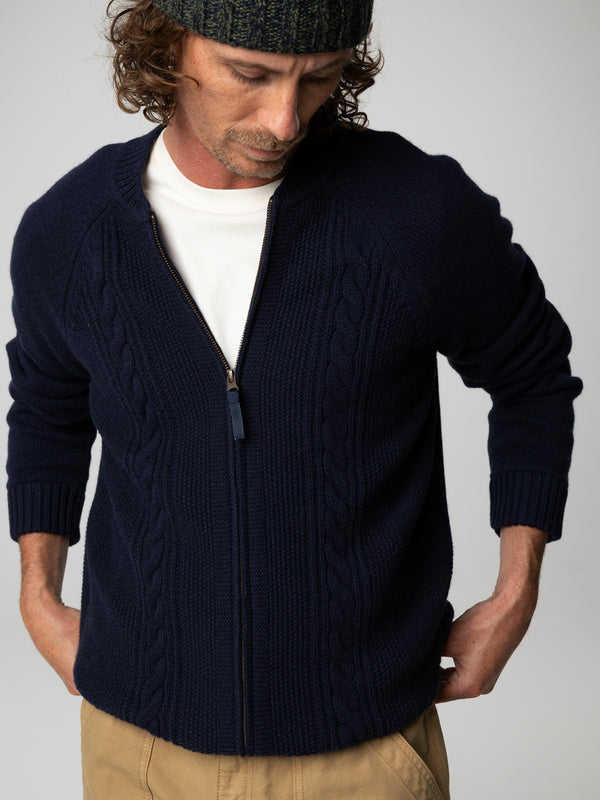 Finisterre Men's Polperro Knit Cardigan Navy