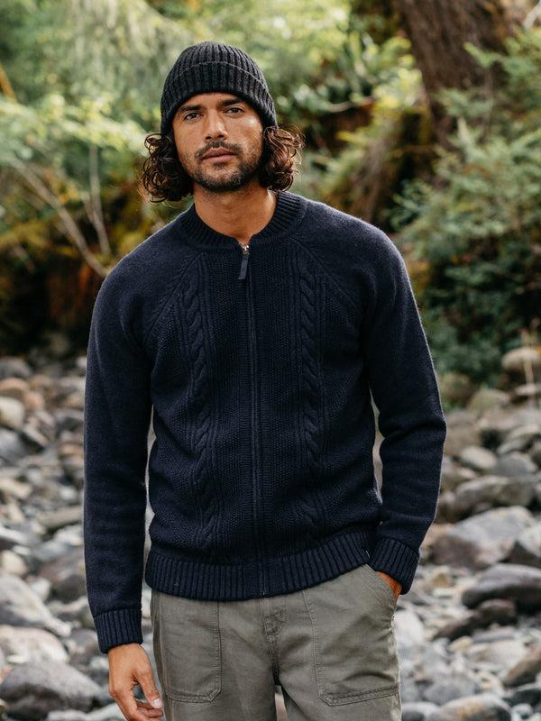 finisterre Men's Polperro Knit Cardigan Navy