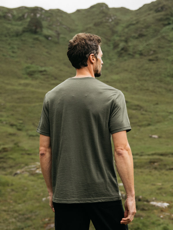 Finisterre Men's Seeker Merino T-Shirt Olive