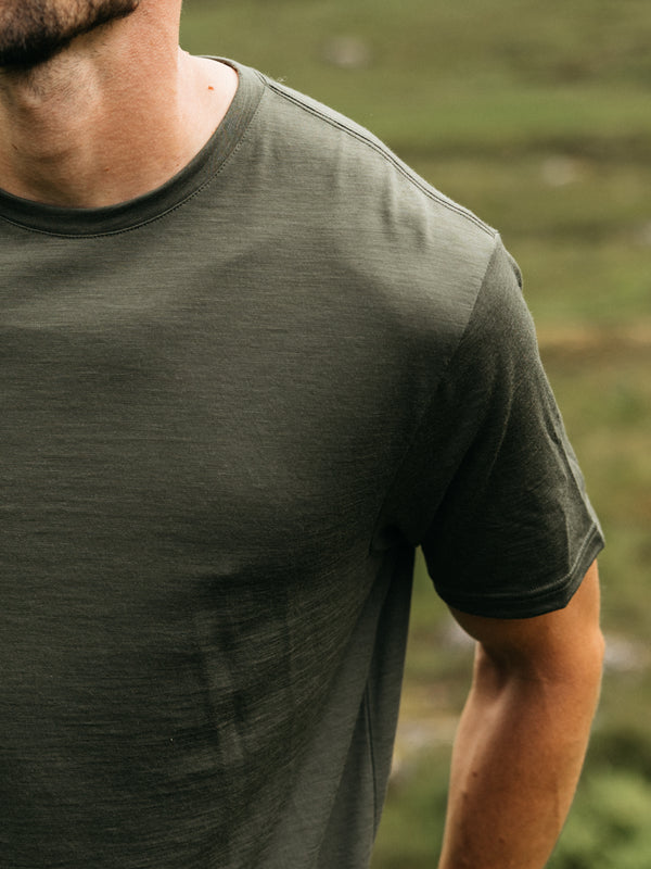 Finisterre Men's Seeker Merino T-Shirt Olive