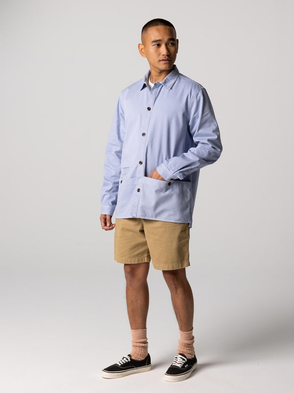 Finisterre Men's Tonkin Work Shirt Heron Blue