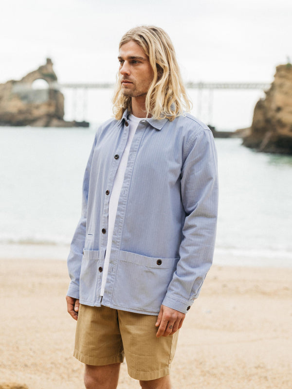 finisterre Men's Tonkin Work Shirt Heron Blue