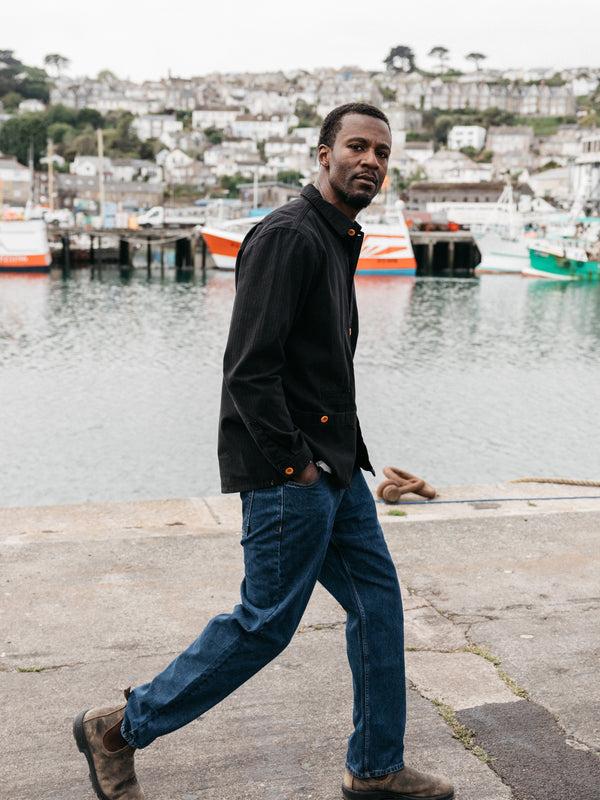 Finisterre Men's Tonkin Work Shirt Washed Black