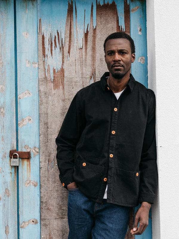 finisterre Men's Tonkin Work Shirt Washed Black