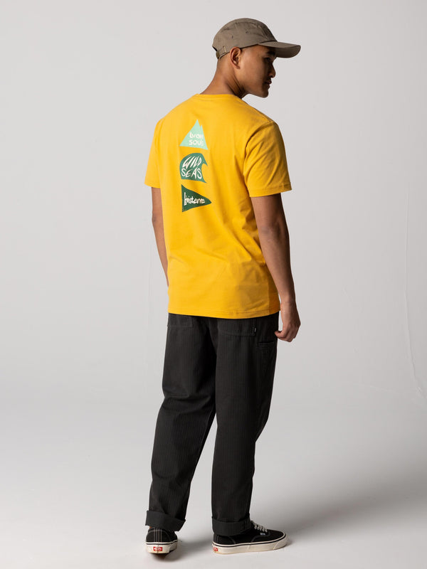 Finisterre Men's Tri Patch T-Shirt Sun Glow