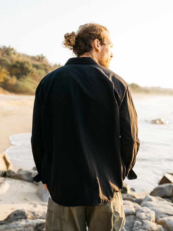 Finisterre Men's Wander Long Sleeve Shirt Black