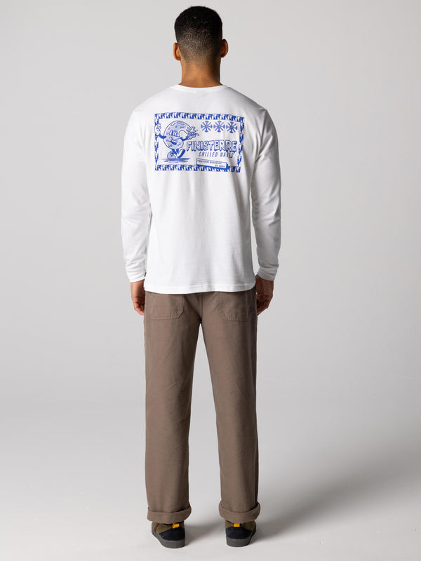 Finisterre Men's Wavy Long Sleeve T-Shirt White