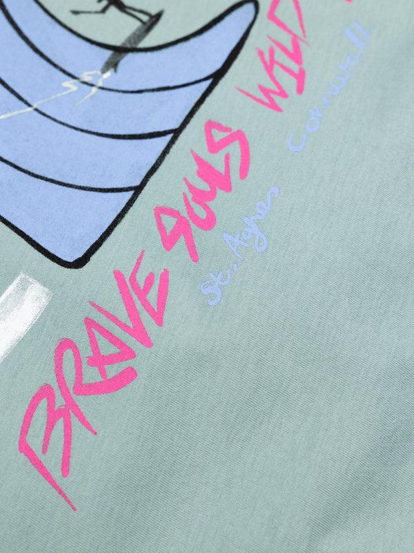 Finisterre Men's Wild Sea T-Shirt Blue Stone