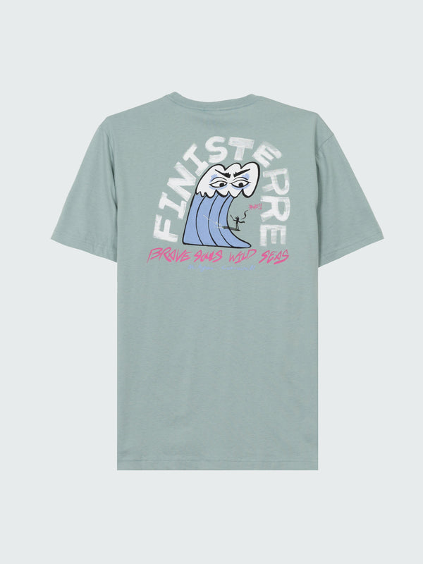 finisterre Men's Wild Sea T-Shirt Blue Stone