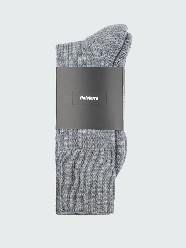 Finisterre Ribbed Sock Grey Marl
