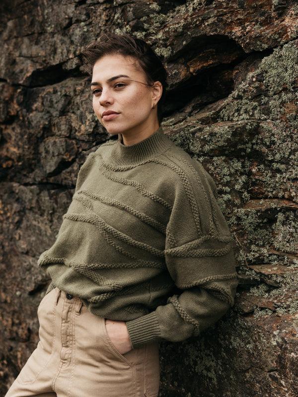 finisterre Women's Arkose Knit Jumper Willow Green