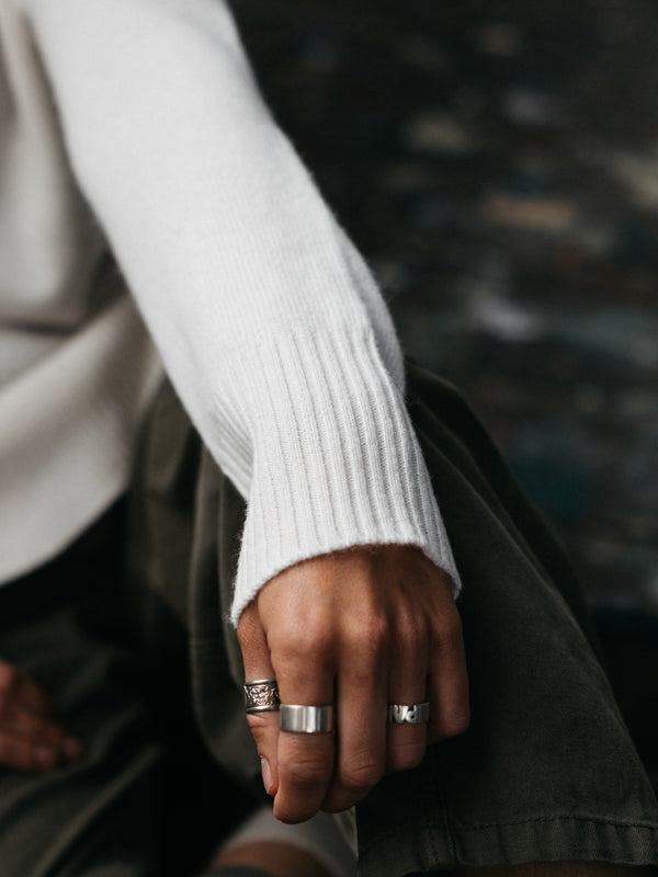 Finisterre Women's Cavan Ribbed Knit Jumper Ecru