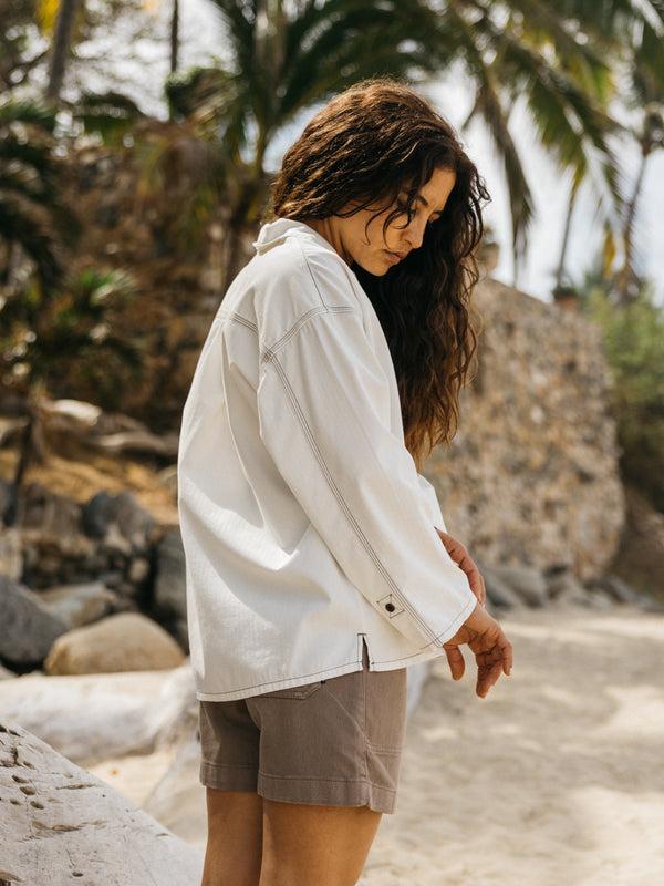 Finisterre Women's Croft Smock Ecru