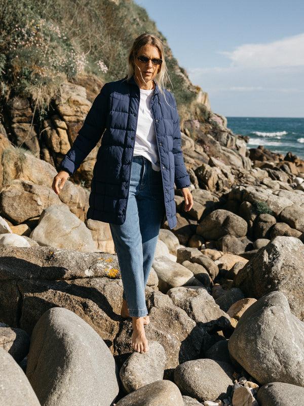Finisterre Women's Lapwing Coat Deep Blue