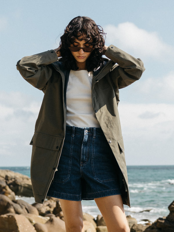 finisterre Women's Litus Waterproof Jacket Olive