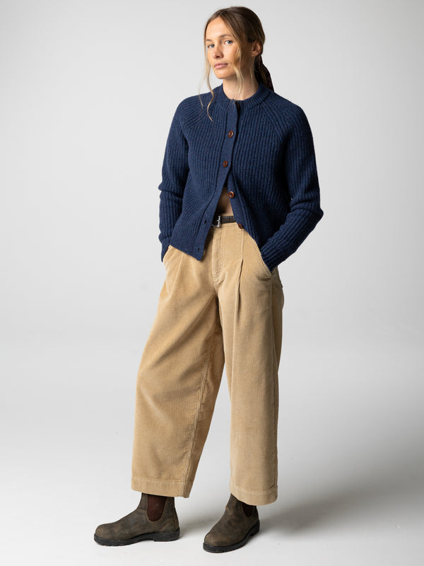 Finisterre Women's Mora Crew Neck Cardigan Navy