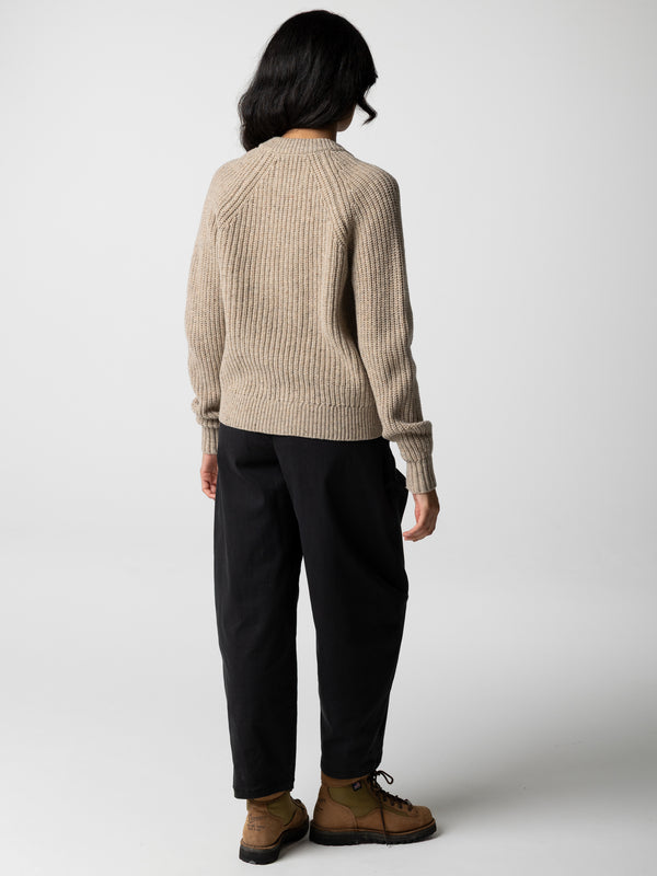 Finisterre Women's Mora Crew Neck Cardigan Oatmeal