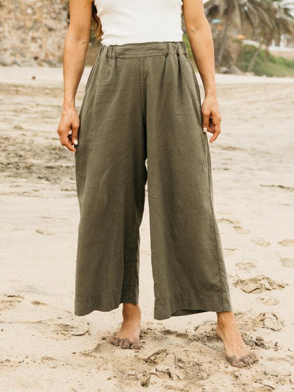 finisterre Women's Morva Hemp Culotte Olive
