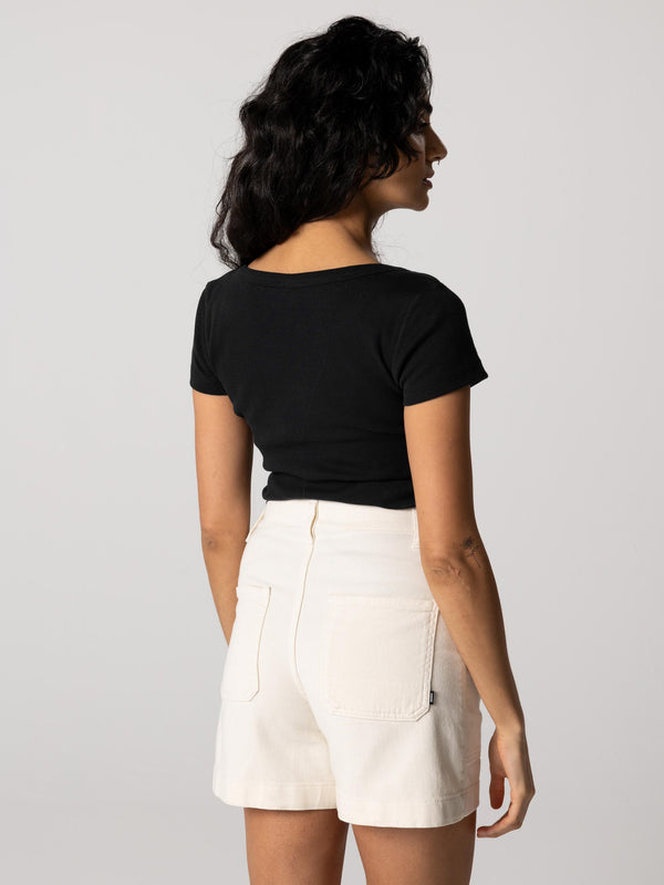 Finisterre Women's Powes Ribbed T-Shirt Black