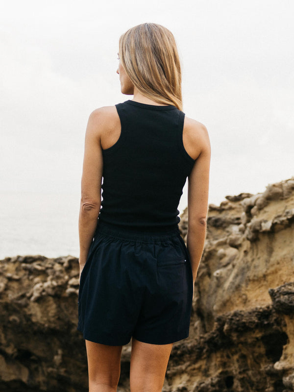 Finisterre Women's Powes Ribbed Vest Black