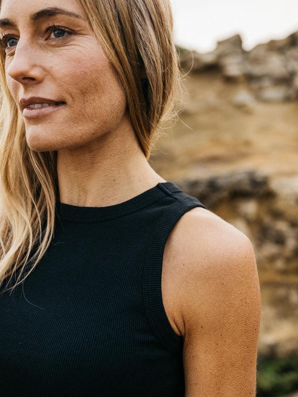 Finisterre Women's Powes Ribbed Vest Black