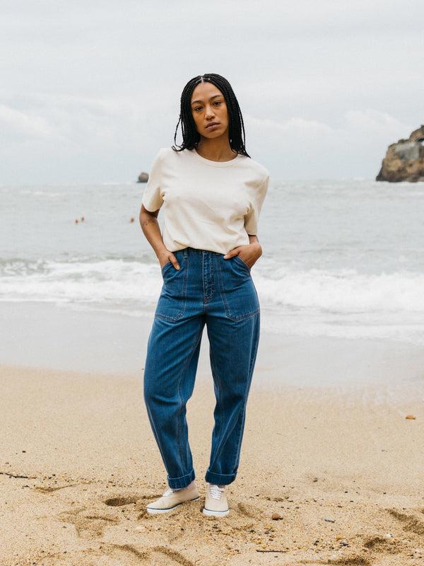 Finisterre Women's Recycled Orca T-Shirt Ecru