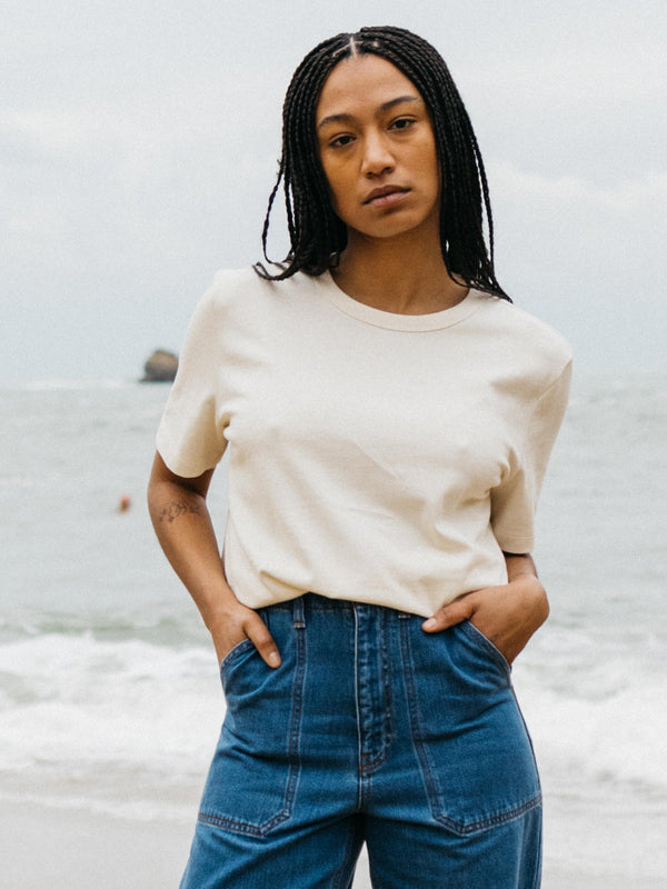 finisterre Women's Recycled Orca T-Shirt Ecru