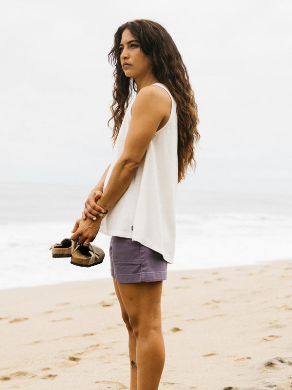 Finisterre Women's Riviera Pleated Vest Ecru