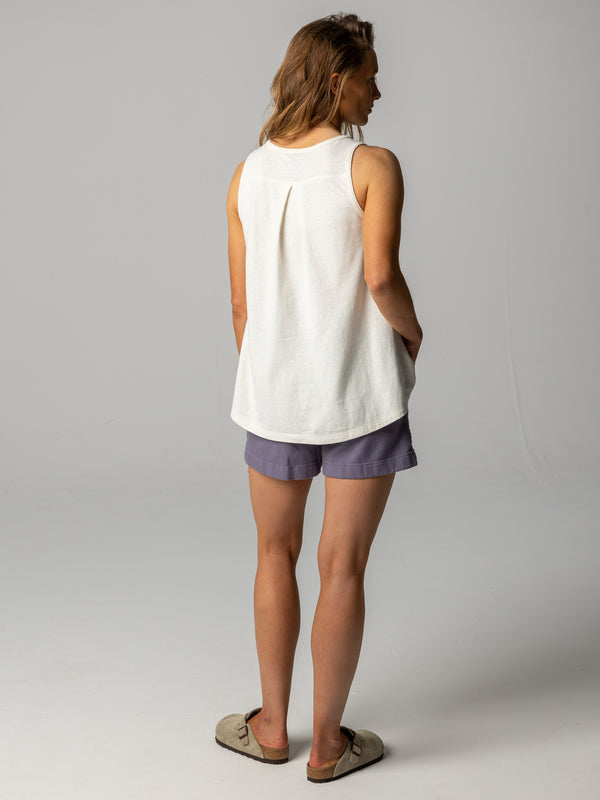 Finisterre Women's Riviera Pleated Vest Ecru