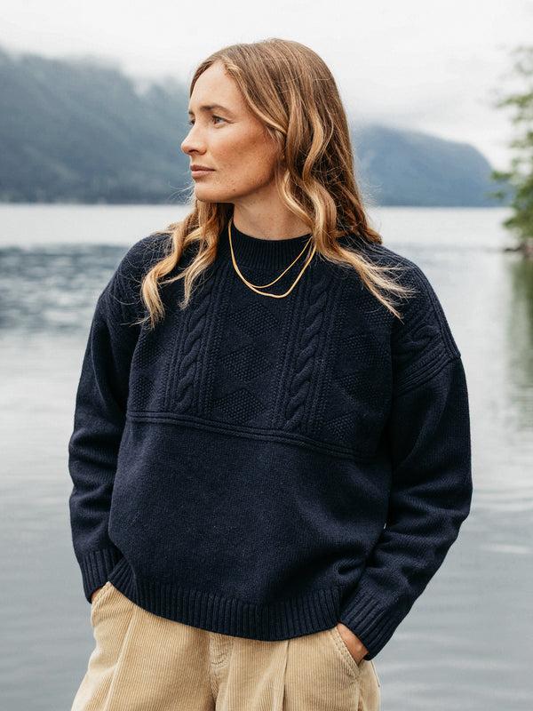 finisterre Women's RNLI Polperro Jumper Navy