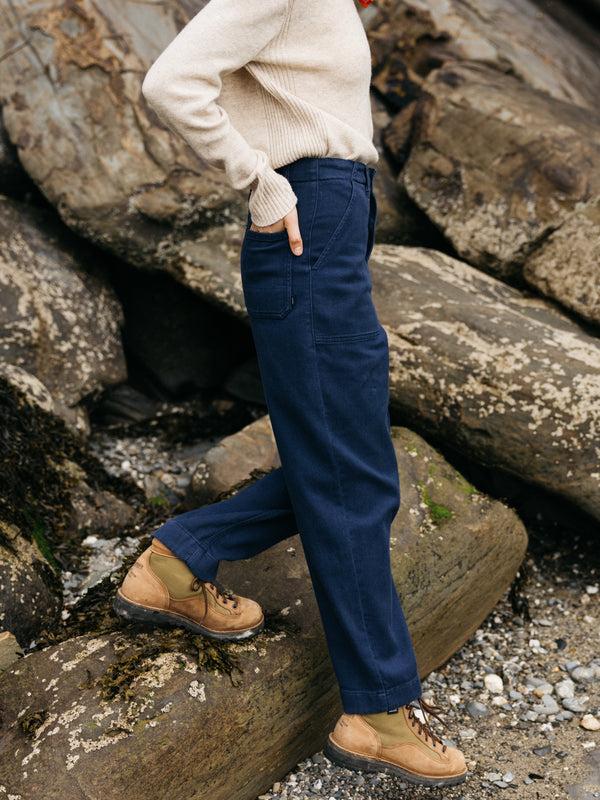 finisterre Women's Yarrel Canvas Trouser Deep Blue