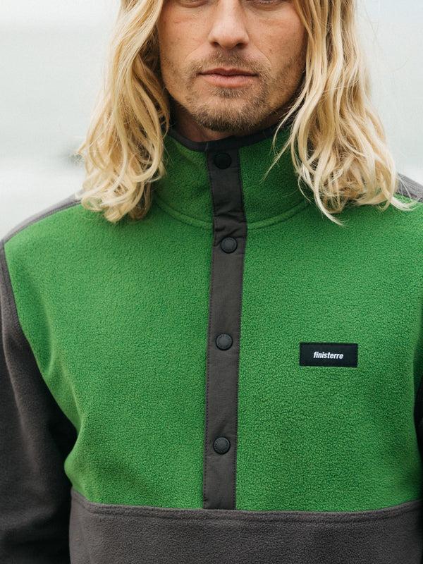 Finisterre Men's Axiom 1/4 Snap Fleece Raven/Samphire