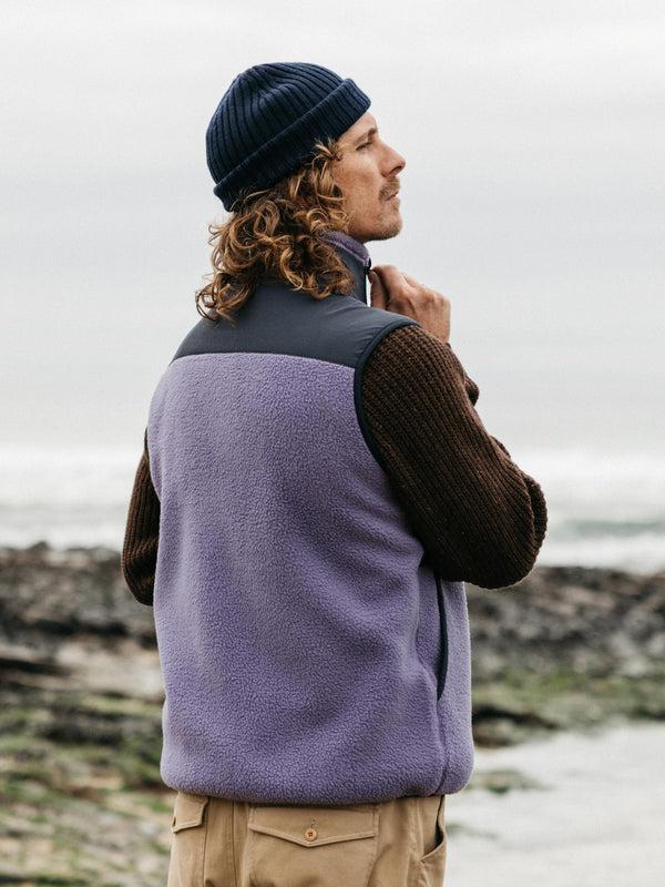 Finisterre Men's Bolster Fleece Gilet Navy/Violet Sky