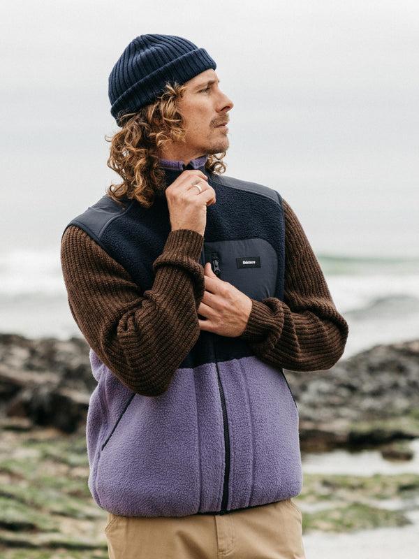 Finisterre Men's Bolster Fleece Gilet Navy/Violet Sky