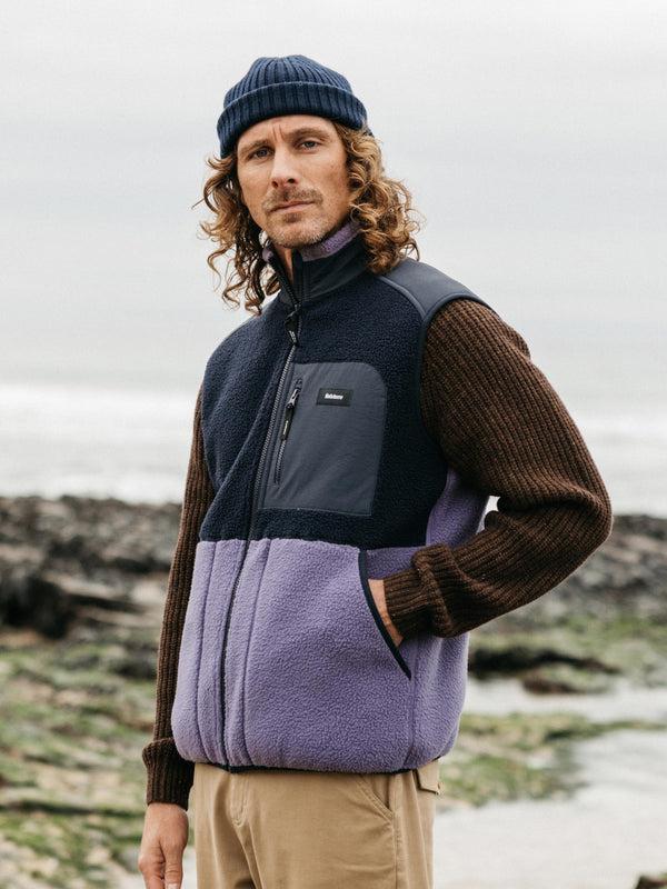 finisterre Men's Bolster Fleece Gilet Navy/Violet Sky