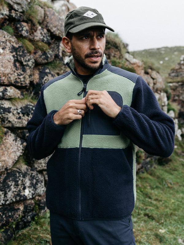 finisterre Men's Bolster Full Zip Fleece Navy/Wild Sage