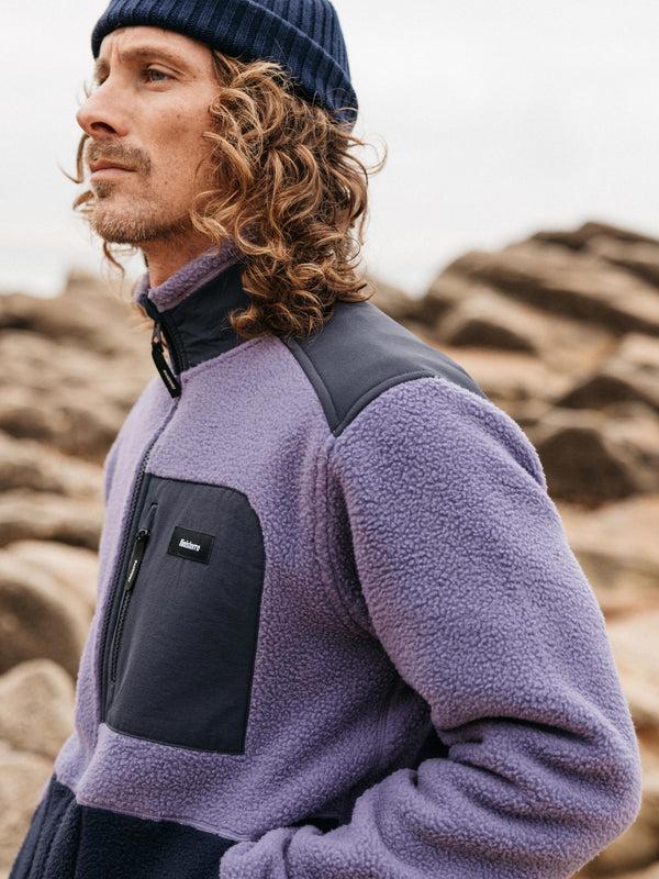 Finisterre Men's Bolster Full Zip Fleece Violet Sky/Navy