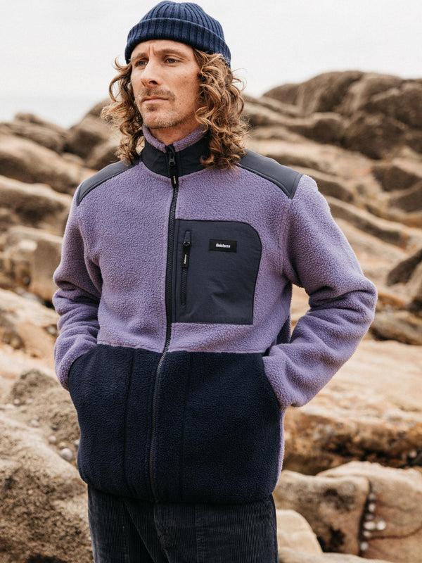 finisterre Men's Bolster Full Zip Fleece Violet Sky/Navy