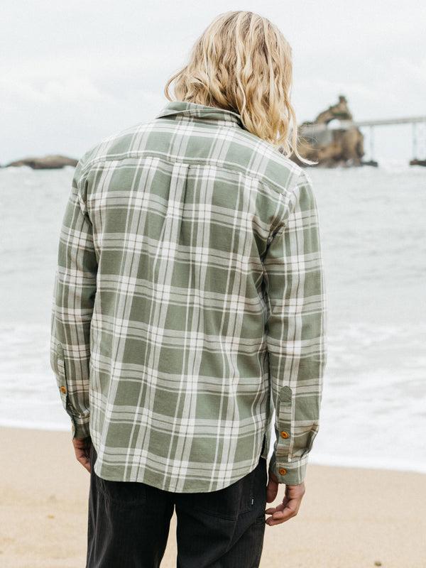 Finisterre Men's Cardew Check Shirt Wild Sage Check