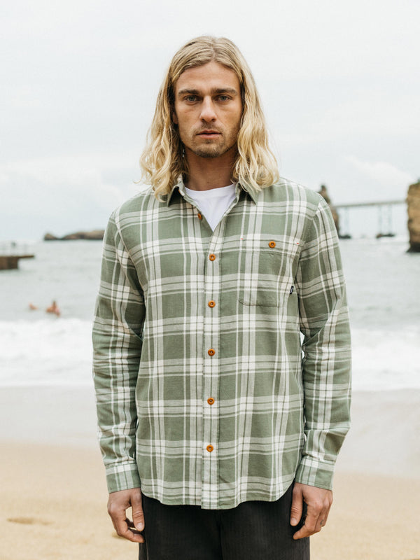 finisterre Men's Cardew Check Shirt Wild Sage Check