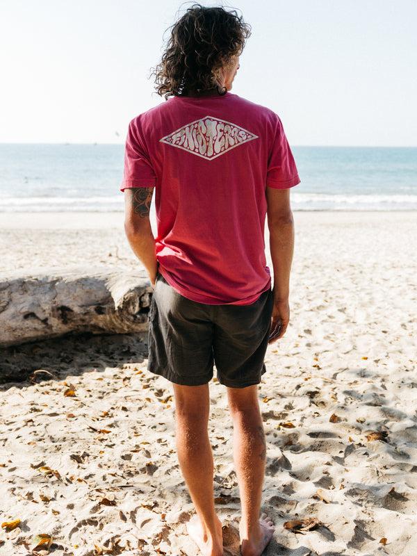Finisterre Men's Diamond Spray T-Shirt Radical Pink